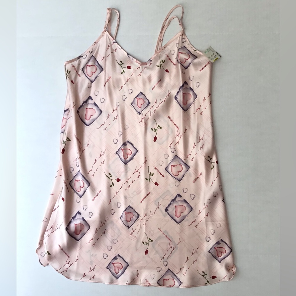 Lillianna NWT Vintage Womens Size Large Pink with Hearts Short Nightie